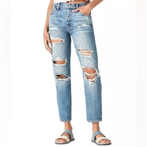 Lucky Brand Drew Mom High Rise Taper Cotton Hemp Jeans